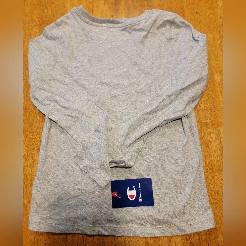 Girls Champion Grey Long Sleeve Tee Medium (10-12) - Picture 4 of 6